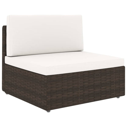 Set Divani da Giardino 6 pz con Cuscini in Polyrattan Marrone