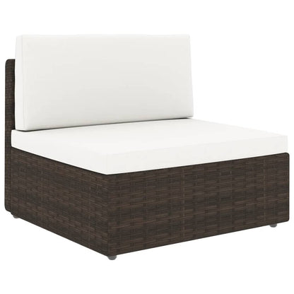 Set Divani da Giardino 11 pz con Cuscini in Polyrattan Marrone
