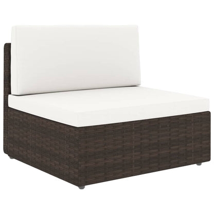 Set Divani da Giardino 14 pz con Cuscini in Polyrattan Marrone