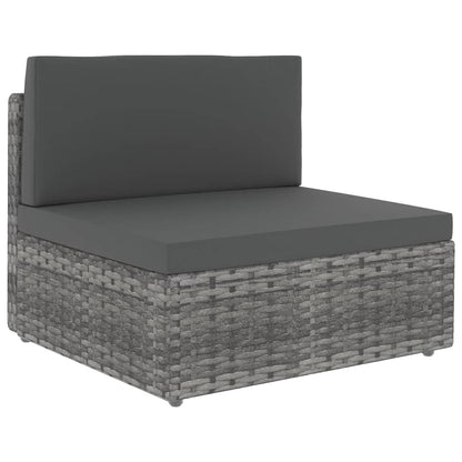 Set Divani da Giardino 10pz con Cuscini in Polyrattan Grigio