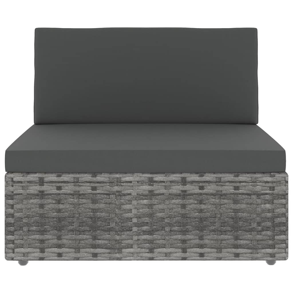 Set Divani da Giardino 10pz con Cuscini in Polyrattan Grigio
