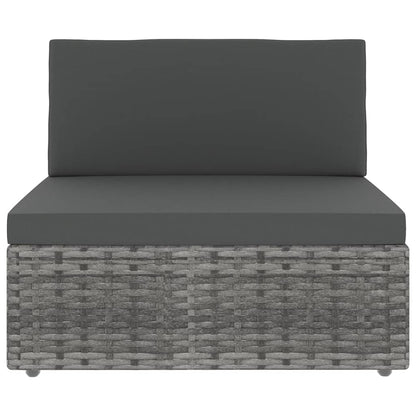 Set Divani da Giardino 10pz con Cuscini in Polyrattan Grigio