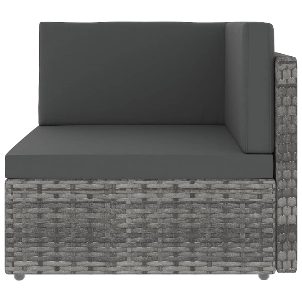 Set Divani da Giardino 10pz con Cuscini in Polyrattan Grigio