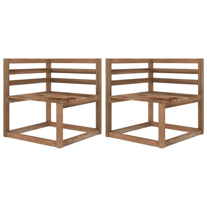 Divano Giardino Pallet 2 Posti con Cuscini Antracite Legno Pino
