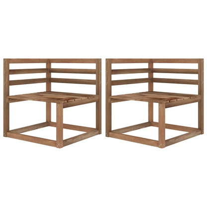 Divano da Giardino Pallet 2 Posti con Cuscini Rossi Legno Pino