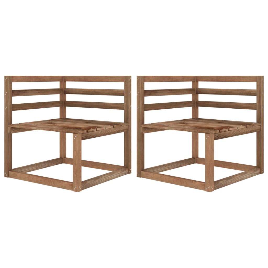 Divano da Giardino Pallet 2 Posti con Cuscini Neri Legno Pino