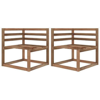 Divano da Giardino Pallet 2Posti con Cuscini Tortora Legno Pino
