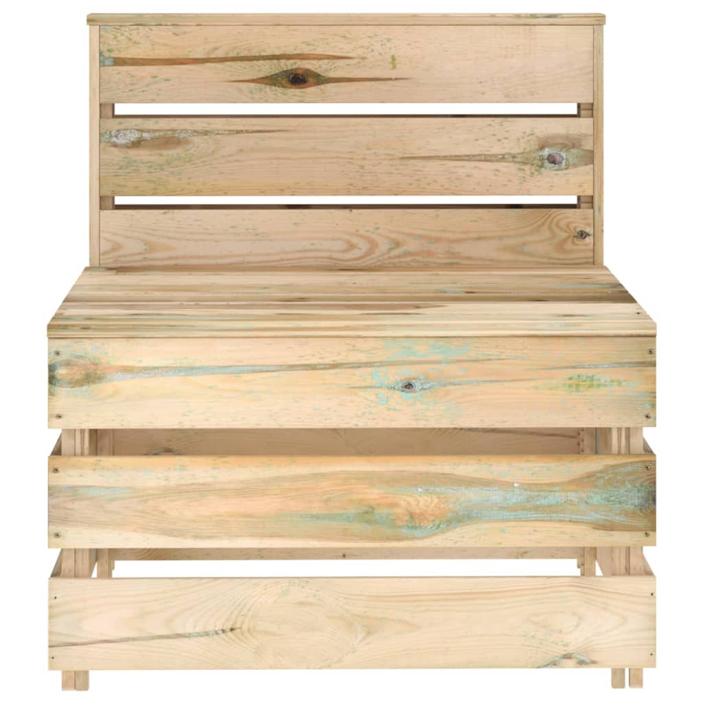 Divano Centrale da Giardino su Pallet Legno di Pino Impregnato