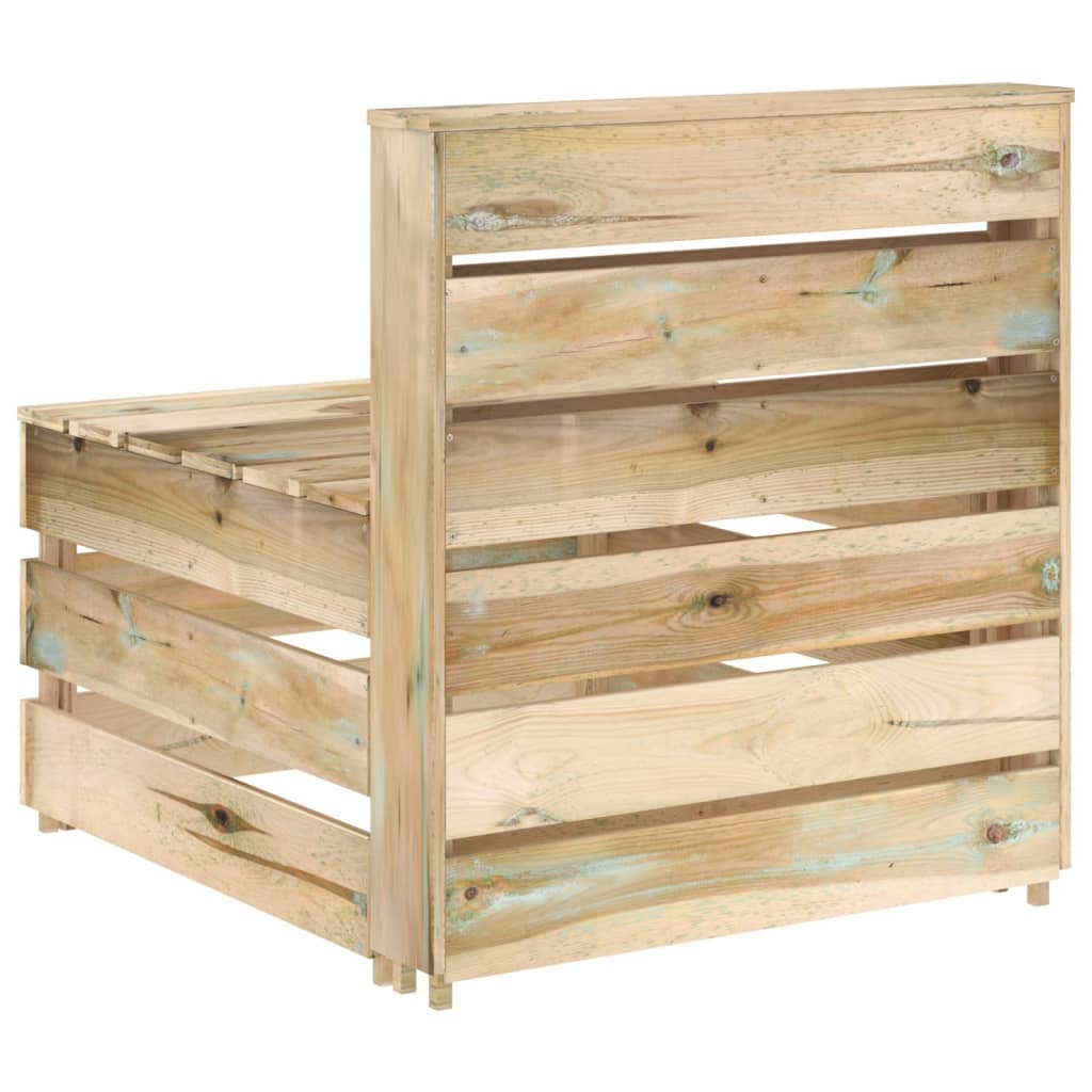 Divano Centrale da Giardino su Pallet Legno di Pino Impregnato
