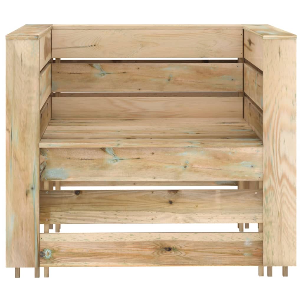 Set Divani da Giardino su Pallet 2 pz Legno di Pino Impregnato
