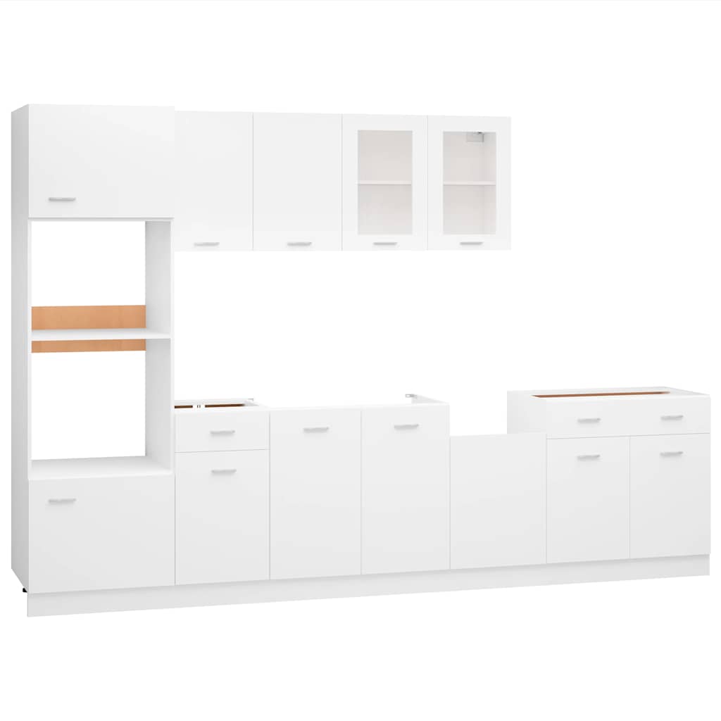 Set Armadi da Cucina 7 pz Lyon Bianco in Truciolato