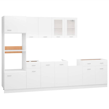 Set Armadi da Cucina 7 pz Lyon Bianco in Truciolato