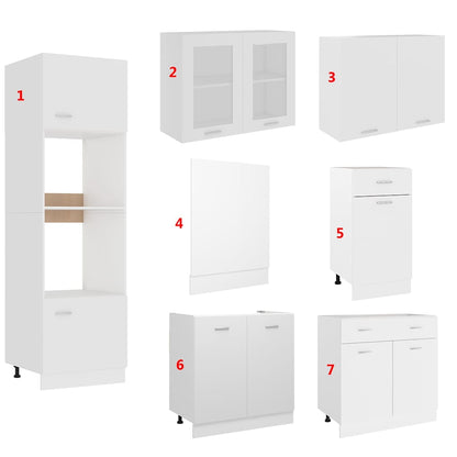 Set Armadi da Cucina 7 pz Lyon Bianco in Truciolato