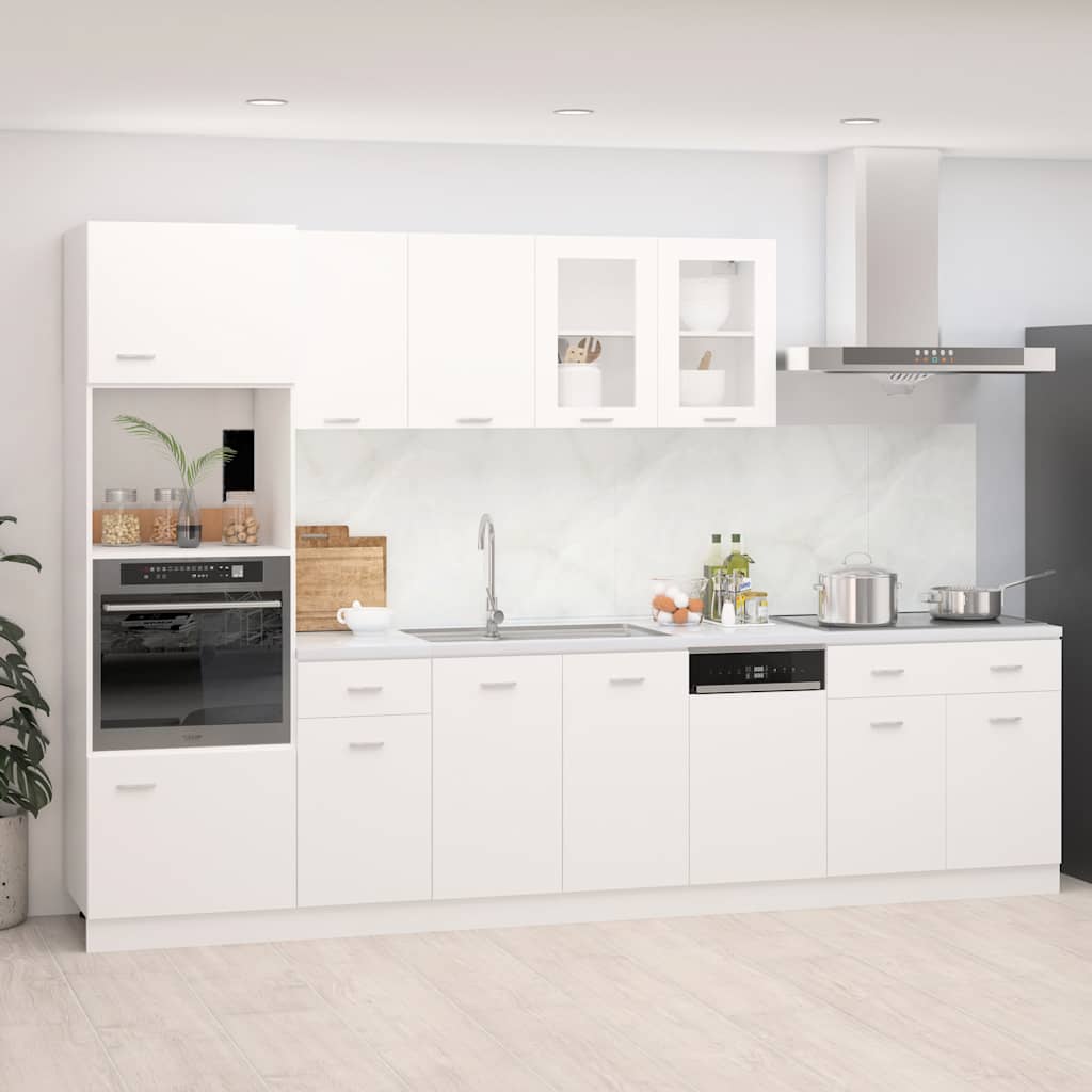 Set Armadi da Cucina 7 pz Lyon Bianco in Truciolato