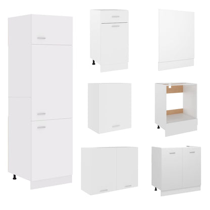 Set Armadi da Cucina 7 pz Bianco in Truciolato