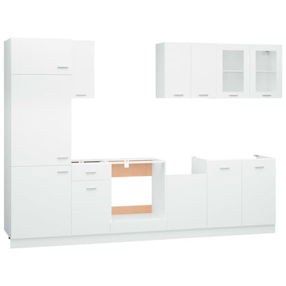 Set Armadi da Cucina 8 pz Bianco in Truciolato
