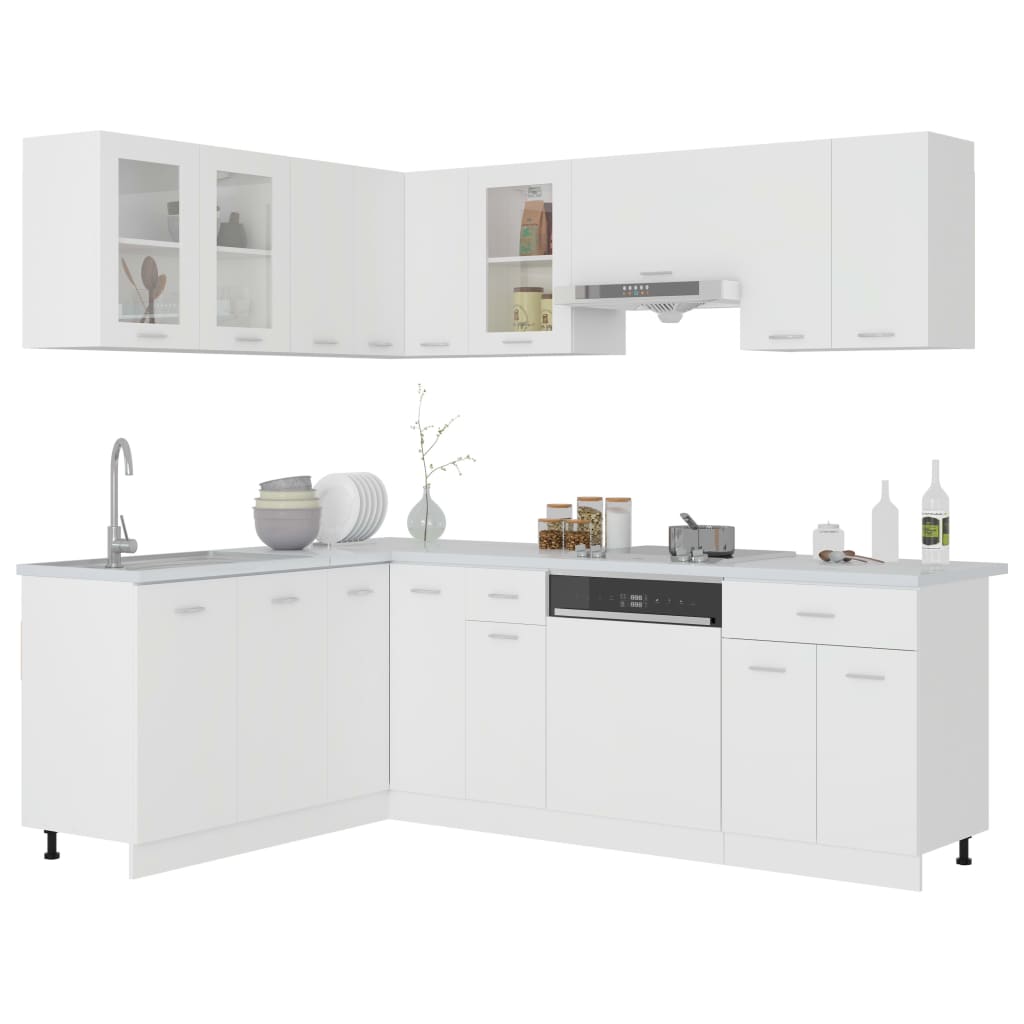 Set Armadi da Cucina 11 pz Bianco in Truciolato
