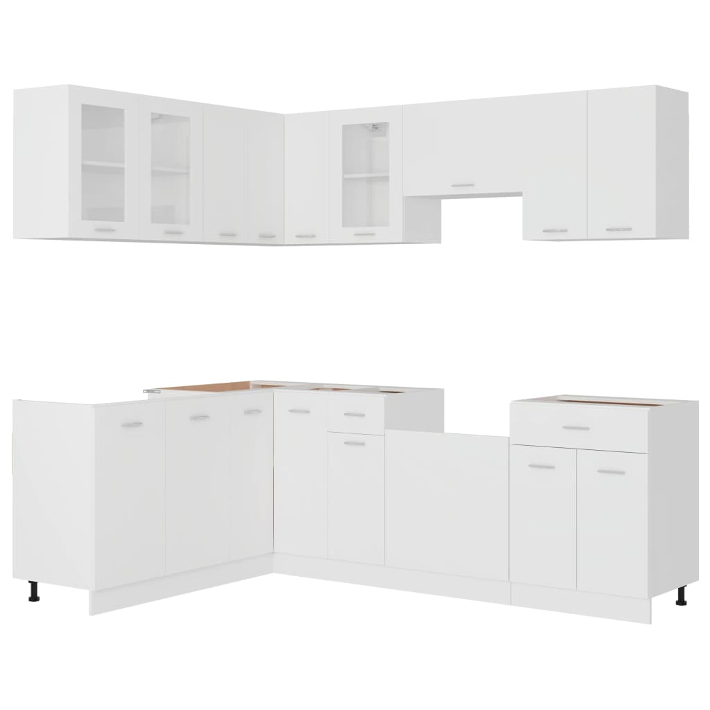 Set Armadi da Cucina 11 pz Bianco in Truciolato
