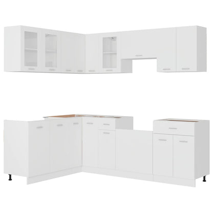 Set Armadi da Cucina 11 pz Bianco in Truciolato