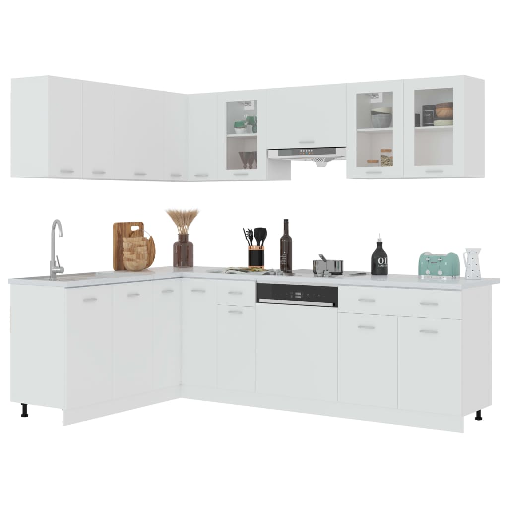 Set Armadi da Cucina 11 pz Bianco in Truciolato