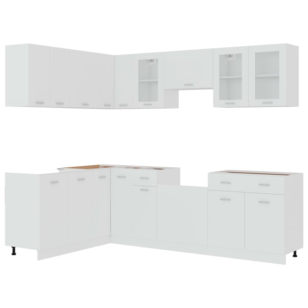 Set Armadi da Cucina 11 pz Bianco in Truciolato