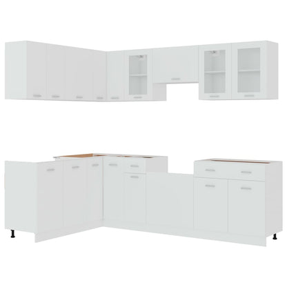 Set Armadi da Cucina 11 pz Bianco in Truciolato