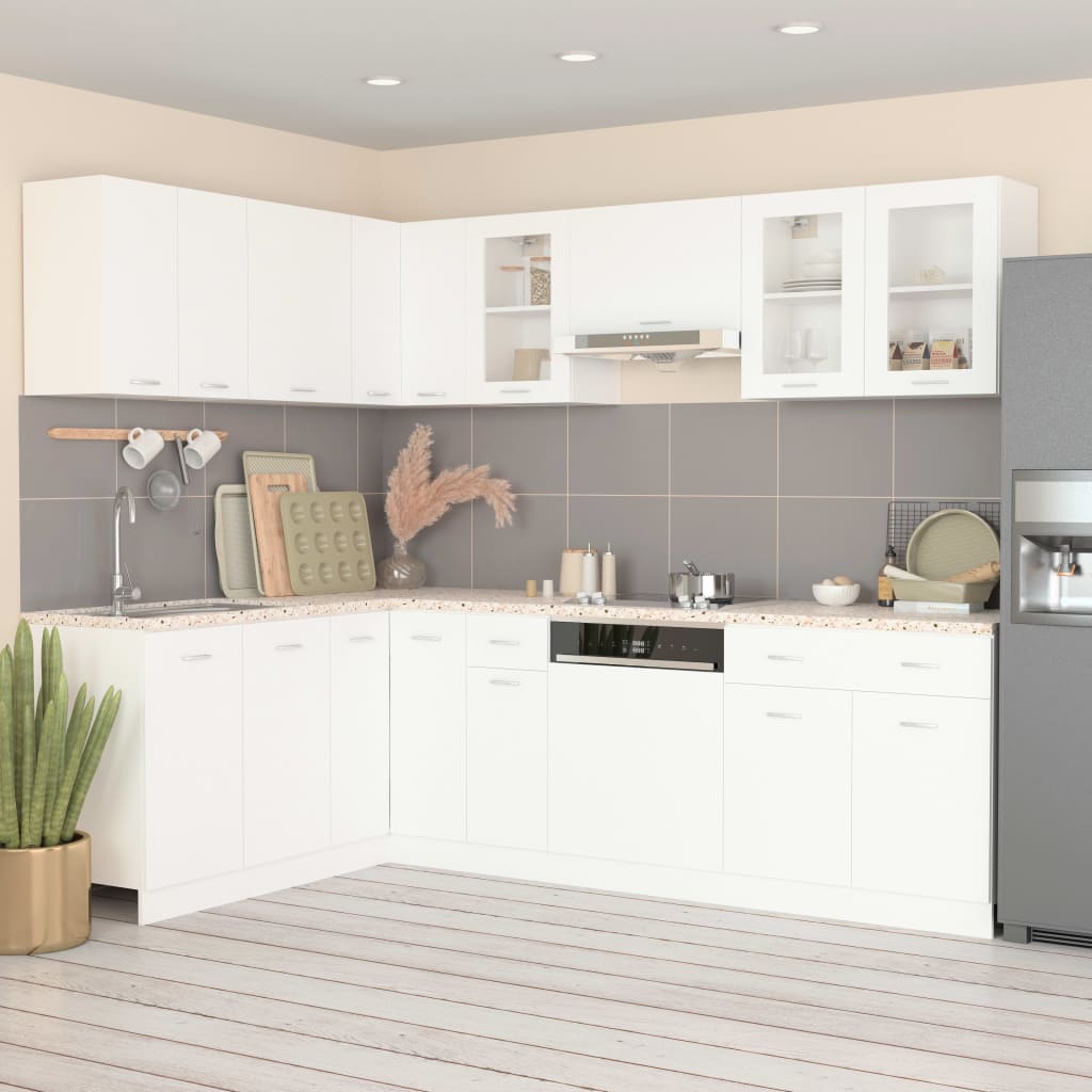 Set Armadi da Cucina 11 pz Bianco in Truciolato