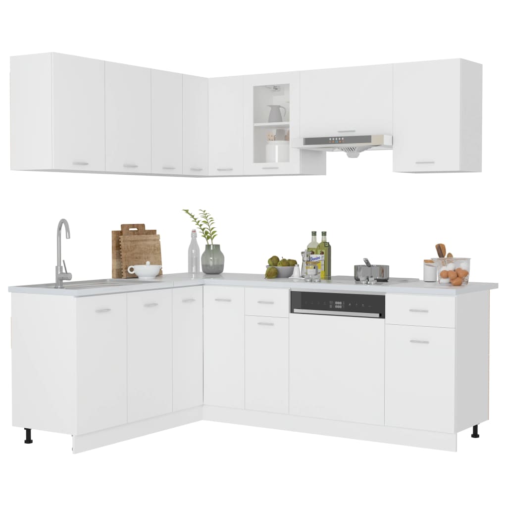 Set Armadi da Cucina 11 pz Bianco in Truciolato