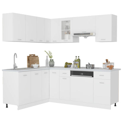 Set Armadi da Cucina 11 pz Bianco in Truciolato