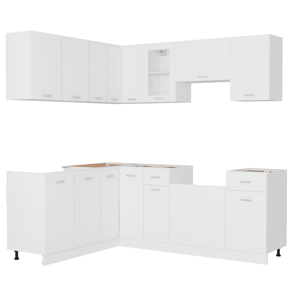 Set Armadi da Cucina 11 pz Bianco in Truciolato