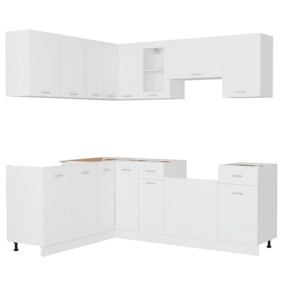 Set Armadi da Cucina 11 pz Bianco in Truciolato