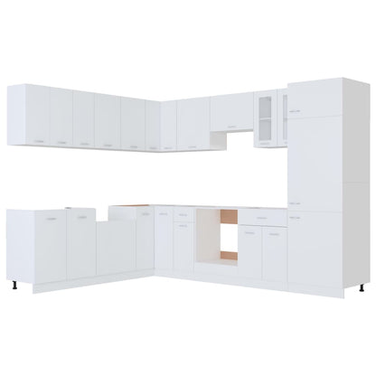 Set Armadi da Cucina 14 pz Bianco in Truciolato