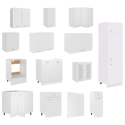 Set Armadi da Cucina 14 pz Bianco in Truciolato