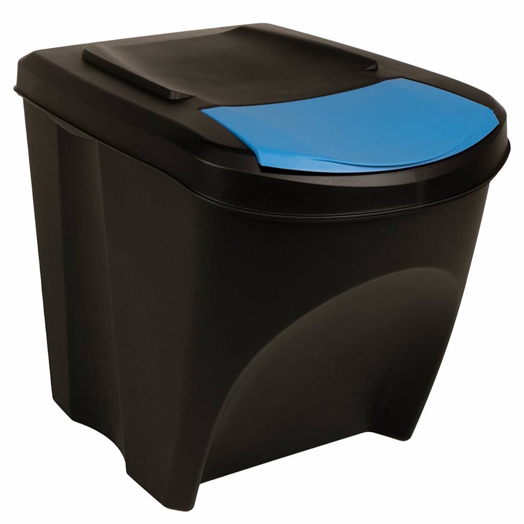 Cestini per Rifiuti Impilabili 3 pz Antracite 75 L