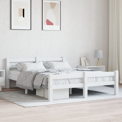 Giroletto senza Materasso Bianco 140x200 cm in Legno di Pino
