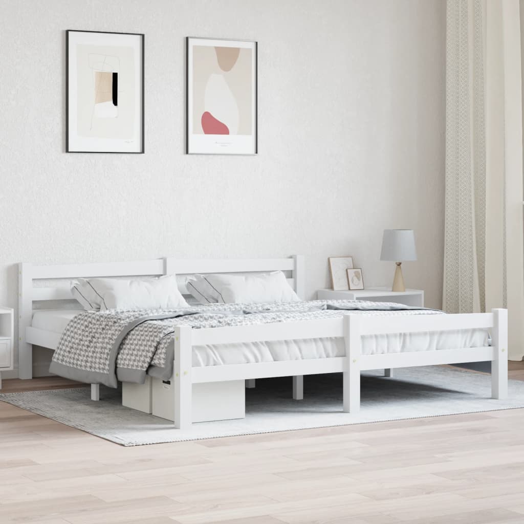 Giroletto senza Materasso Bianco 180x200 cm in Legno di Pino