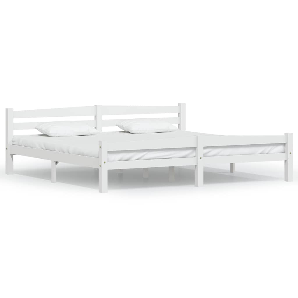 Giroletto senza Materasso Bianco 200x200 cm Legno Massello Pino