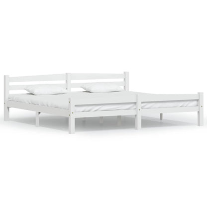 Giroletto senza Materasso Bianco 200x200 cm Legno Massello Pino