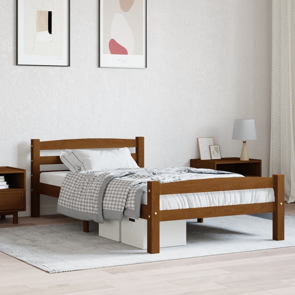 Giroletto senza Materasso Ambrato Legno Massello Pino 90x200 cm