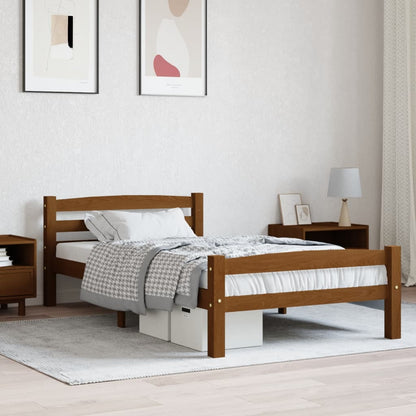 Giroletto senza Materasso Ambrato Legno Massello Pino 90x200 cm