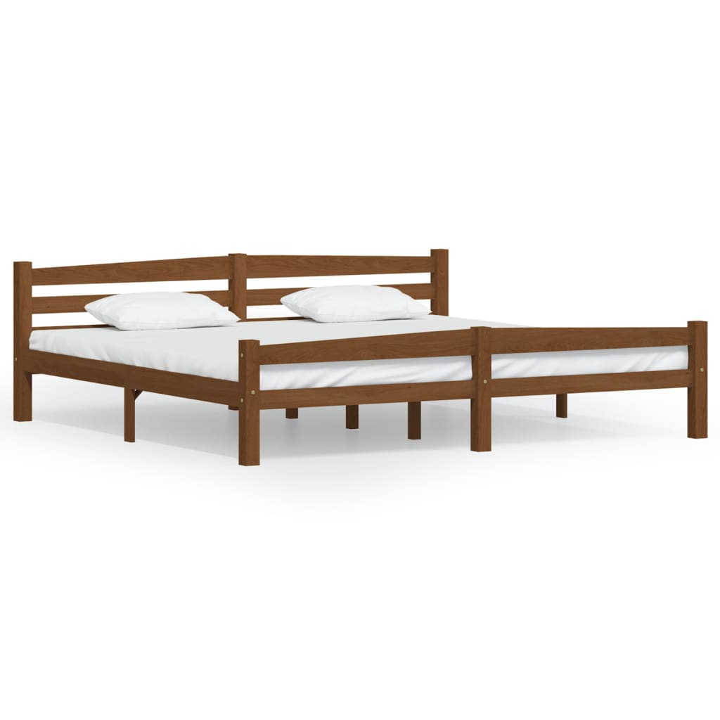 Giroletto senza Materaso Ambrato in Legno Massello 200x200 cm