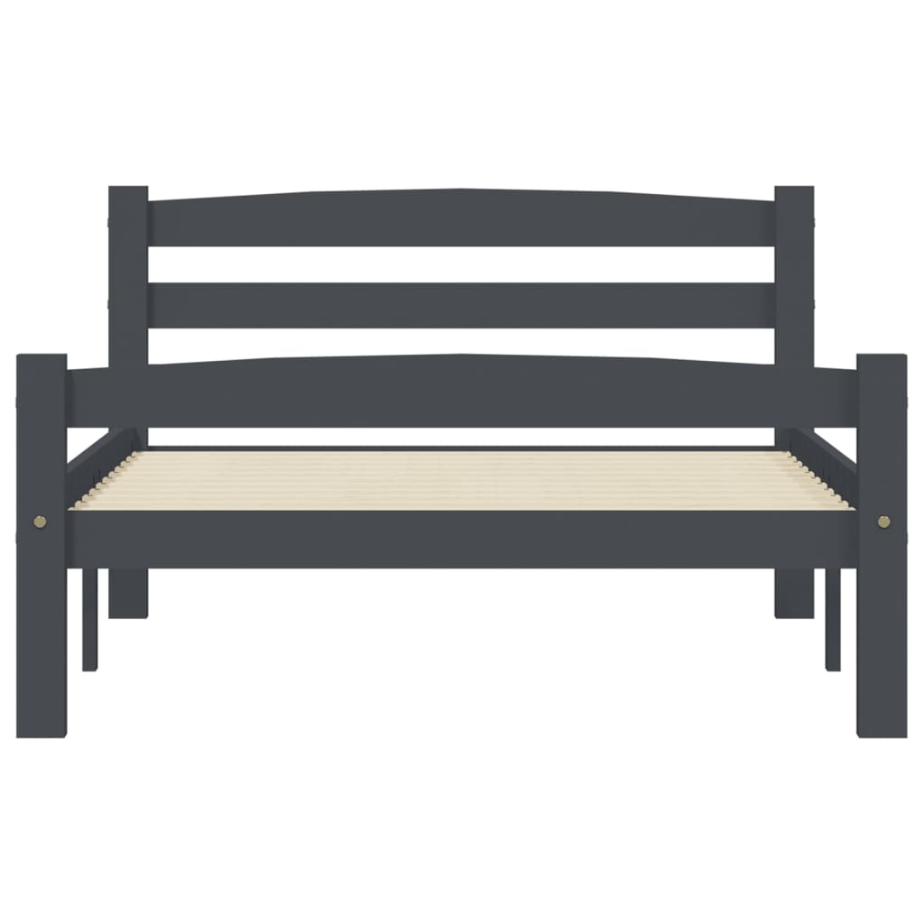 Giroletto senza Materasso Grigio Scuro 100x200 cm Legno Pino