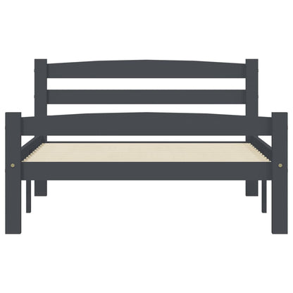 Giroletto senza Materasso Grigio Scuro 100x200 cm Legno Pino