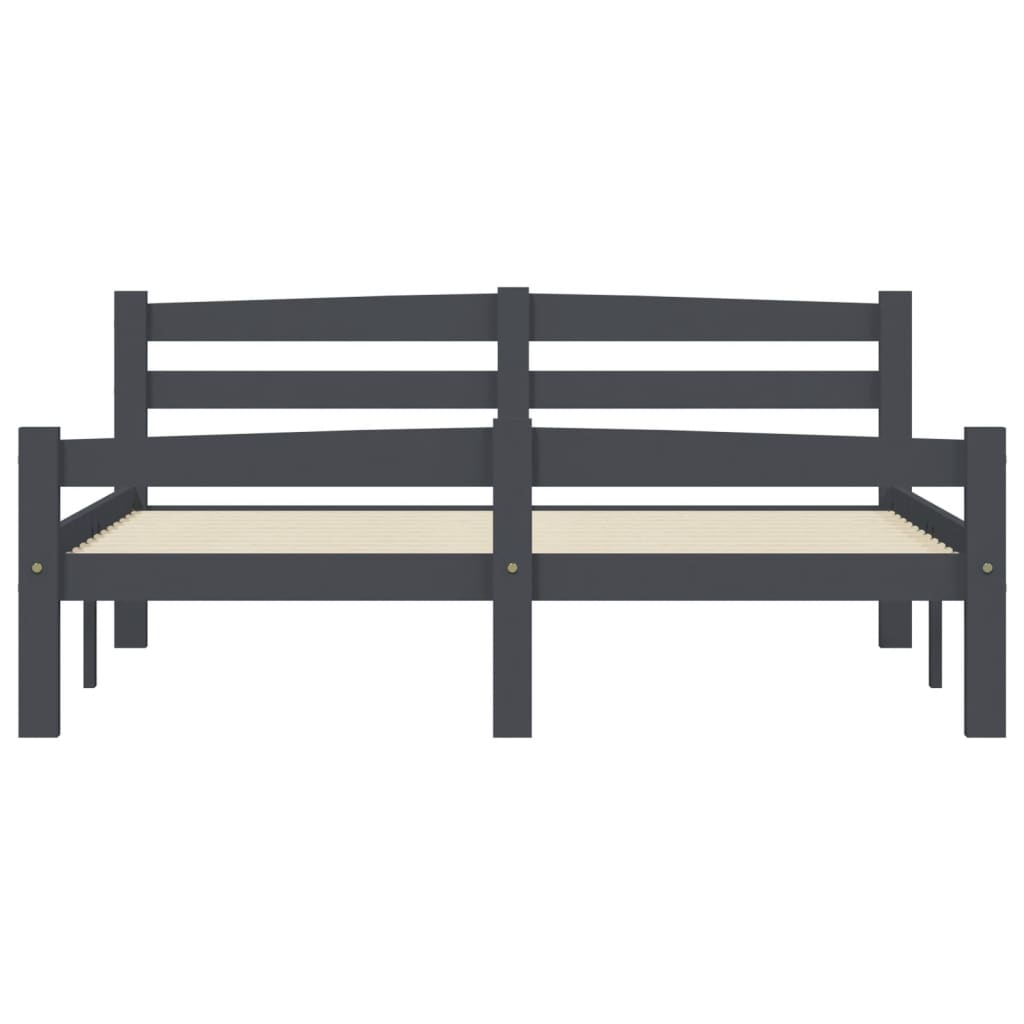 Giroletto senza Materasso Grigio Scuro 120x200 cm Legno Pino