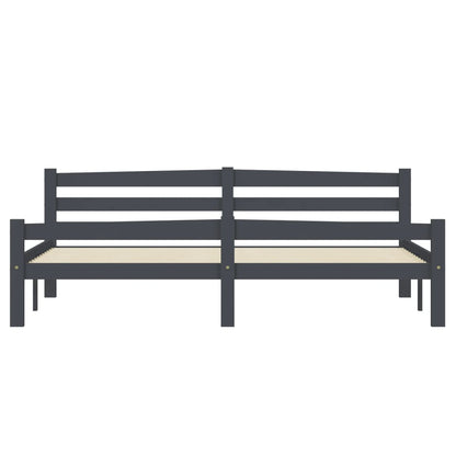 Giroletto Grigio Scuro in Legno Massello di Pino 180x200 cm