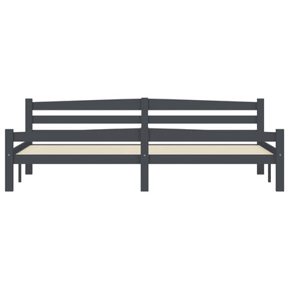 Giroletto senza Materasso Grigio Scuro 200x200 cm Legno Pino