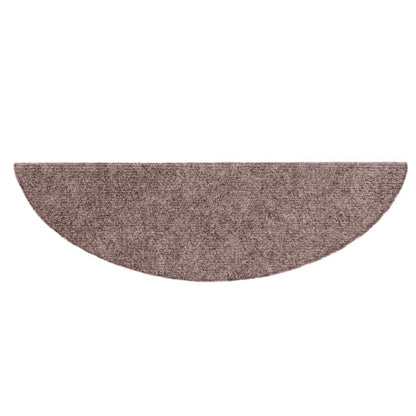Tappetini per scale autoadesivi 5 pz 56x17x3 cm Marrone Chiaro Semicircolari