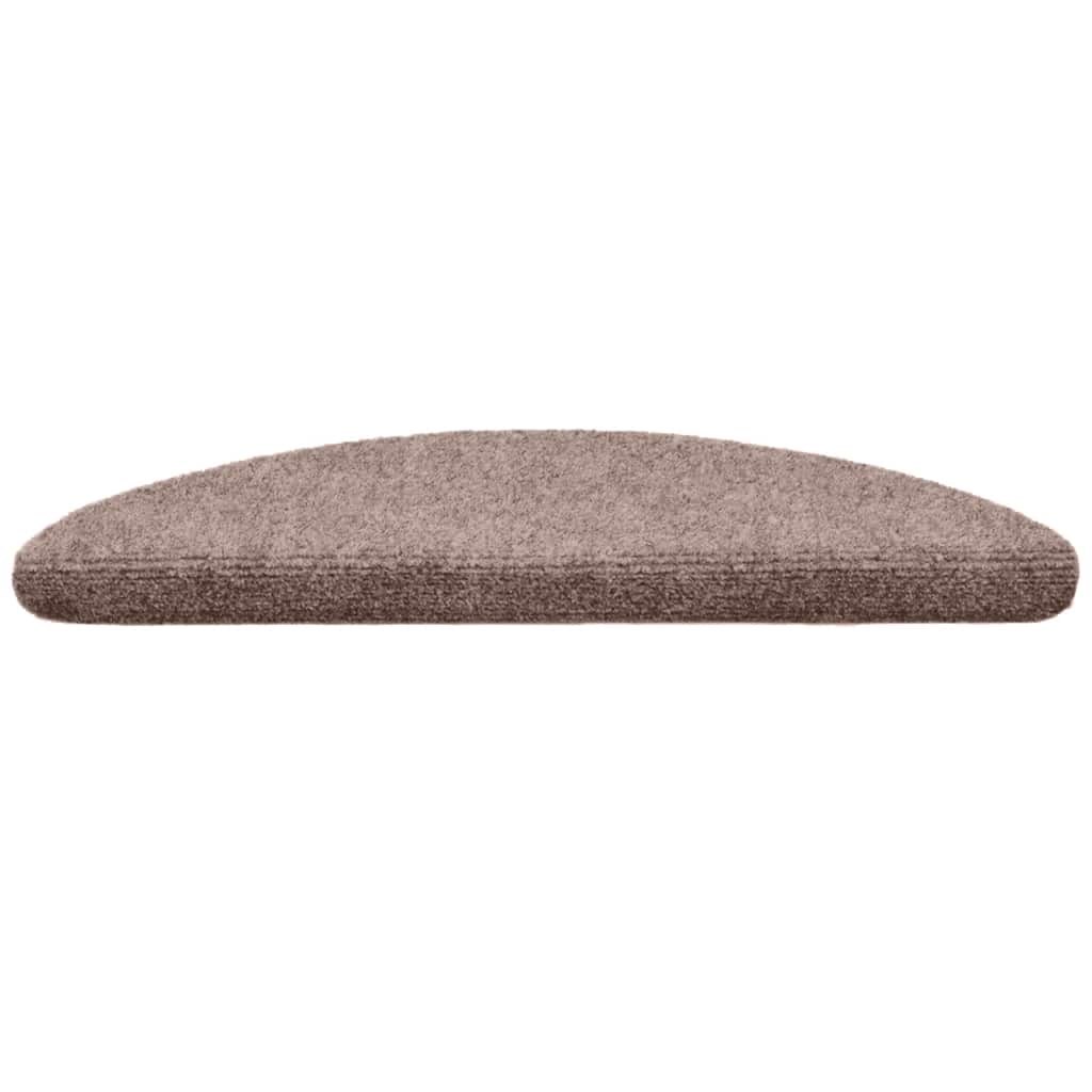 Tappetini per scale autoadesivi 10 pz 56x17x3 cm Marrone Chiaro Semicircolari