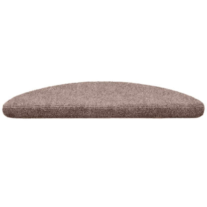 Tappetini per scale autoadesivi 10 pz 56x17x3 cm Marrone Chiaro Semicircolari
