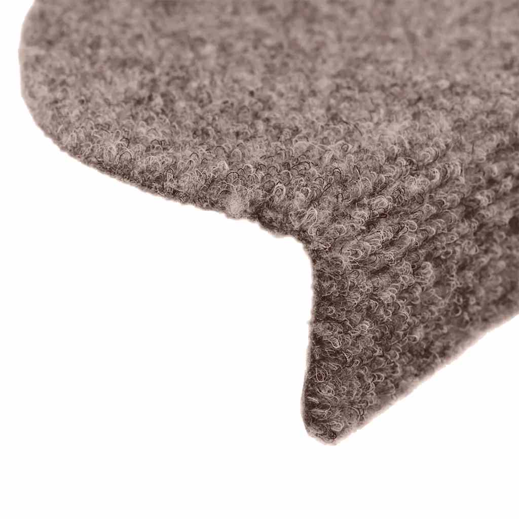 Tappetini per scale autoadesivi 10 pz 56x17x3 cm Marrone Chiaro Semicircolari